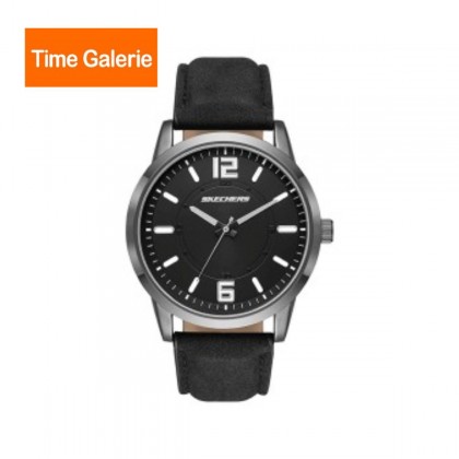 Skechers SR9043 Men's Analog Quartz Black Leather Strap Watch Gift Set Skechers SR9043 Men's Analog Quartz Black Leather Strap Watch Gift Set